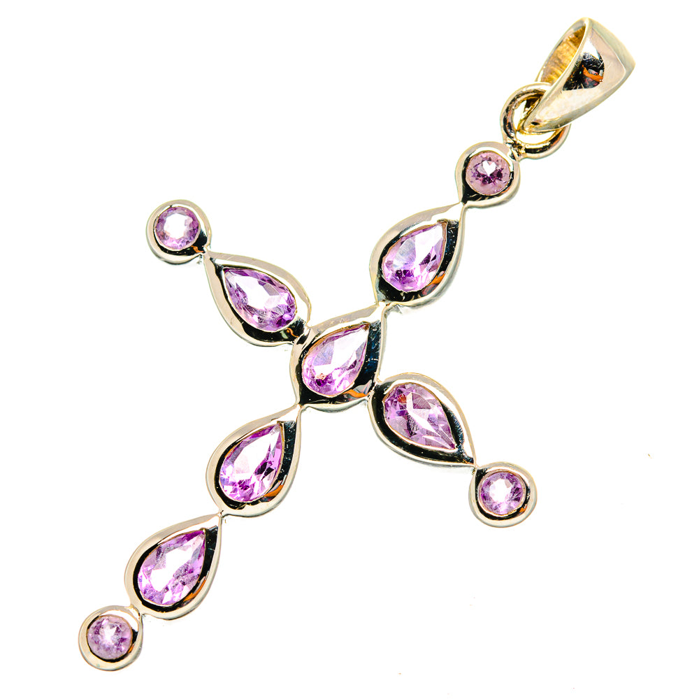 Amethyst Cross Pendants handcrafted by Ana Silver Co - PD10681