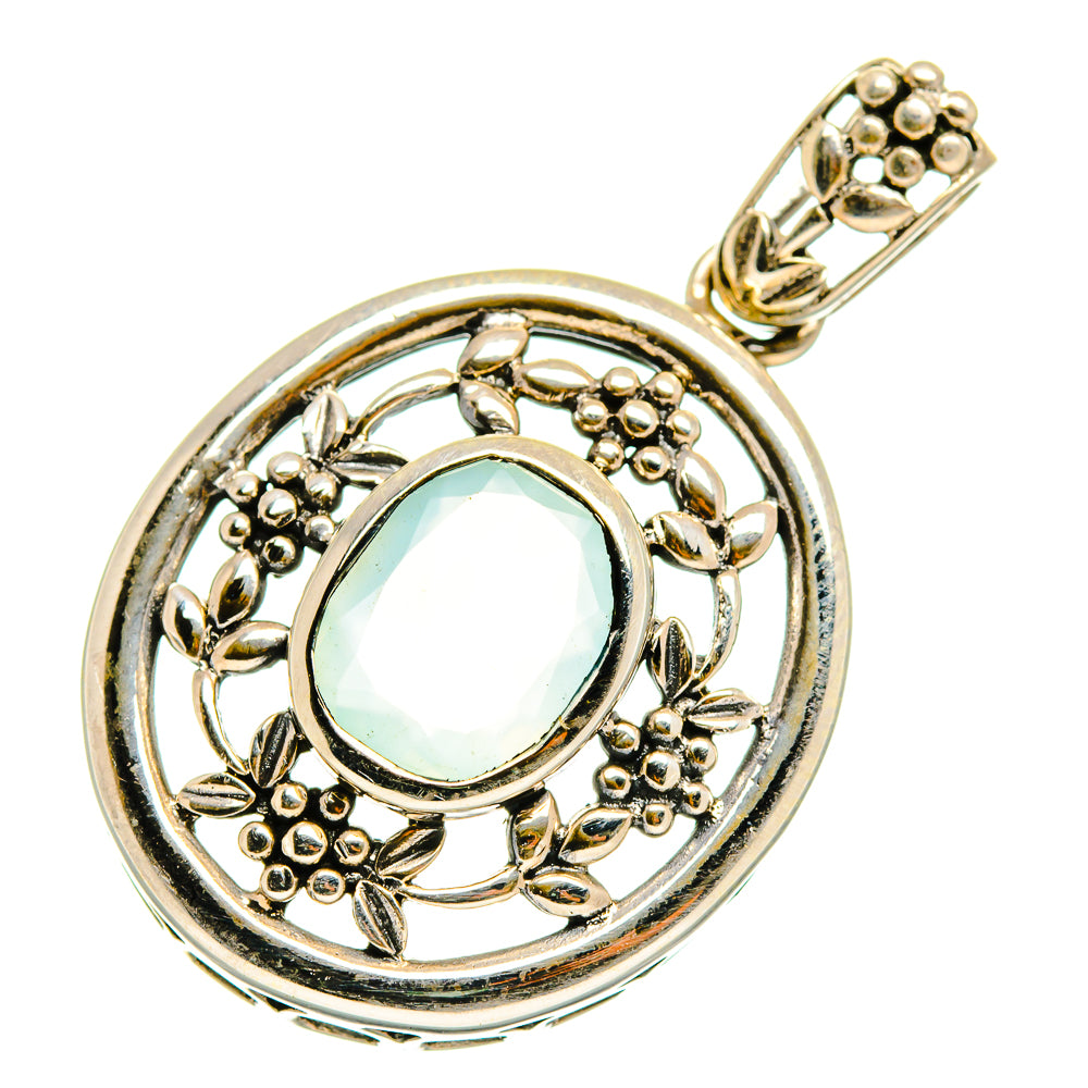 Aqua Chalcedony Pendants handcrafted by Ana Silver Co - PD10753