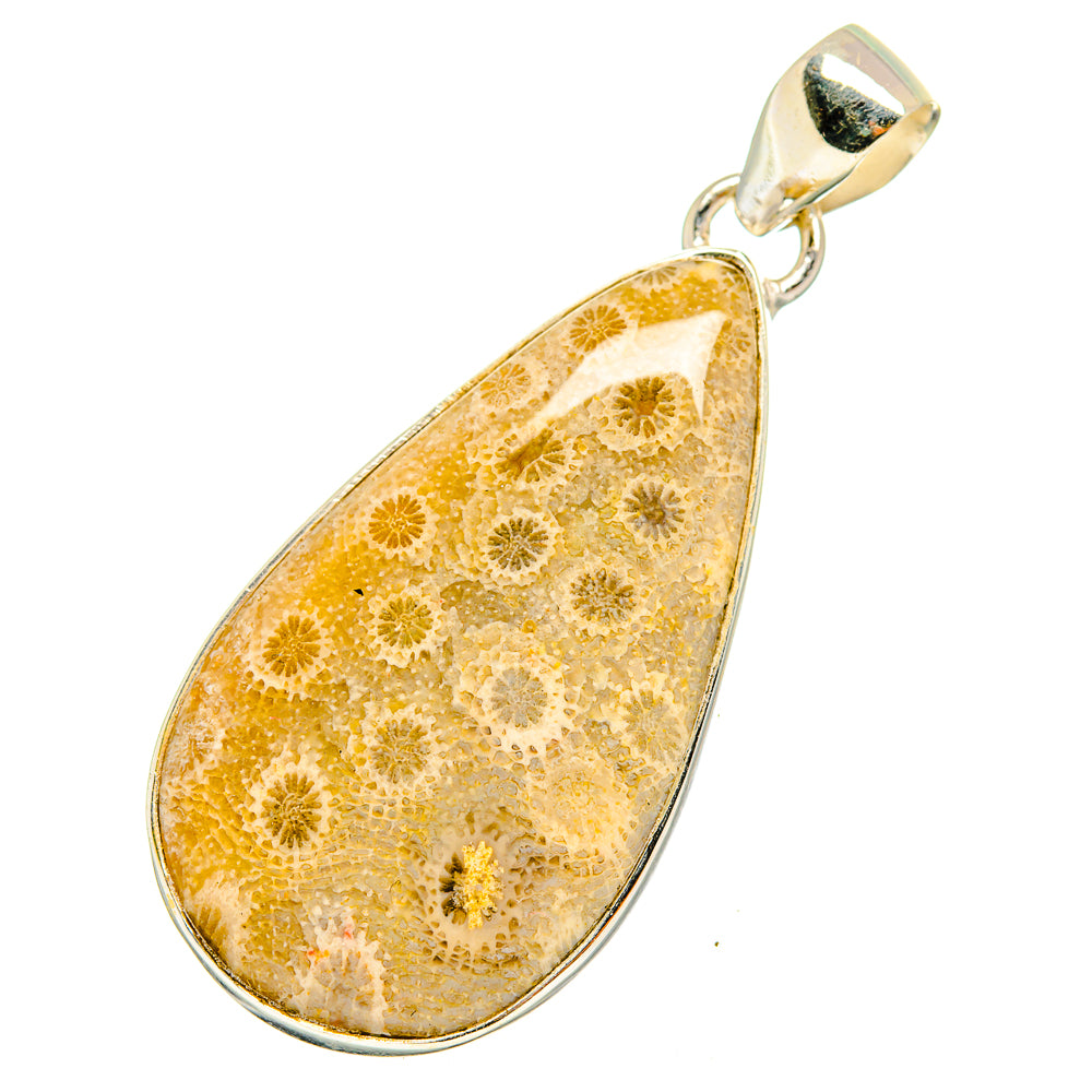 Fossil Coral Pendants handcrafted by Ana Silver Co - PD10900