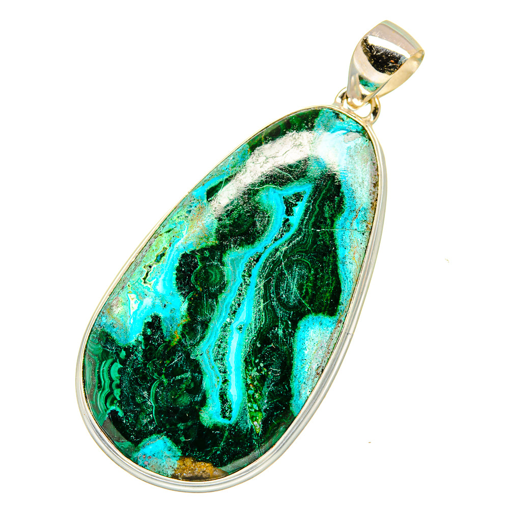 Malachite In Chrysocolla Pendants handcrafted by Ana Silver Co - PD11079