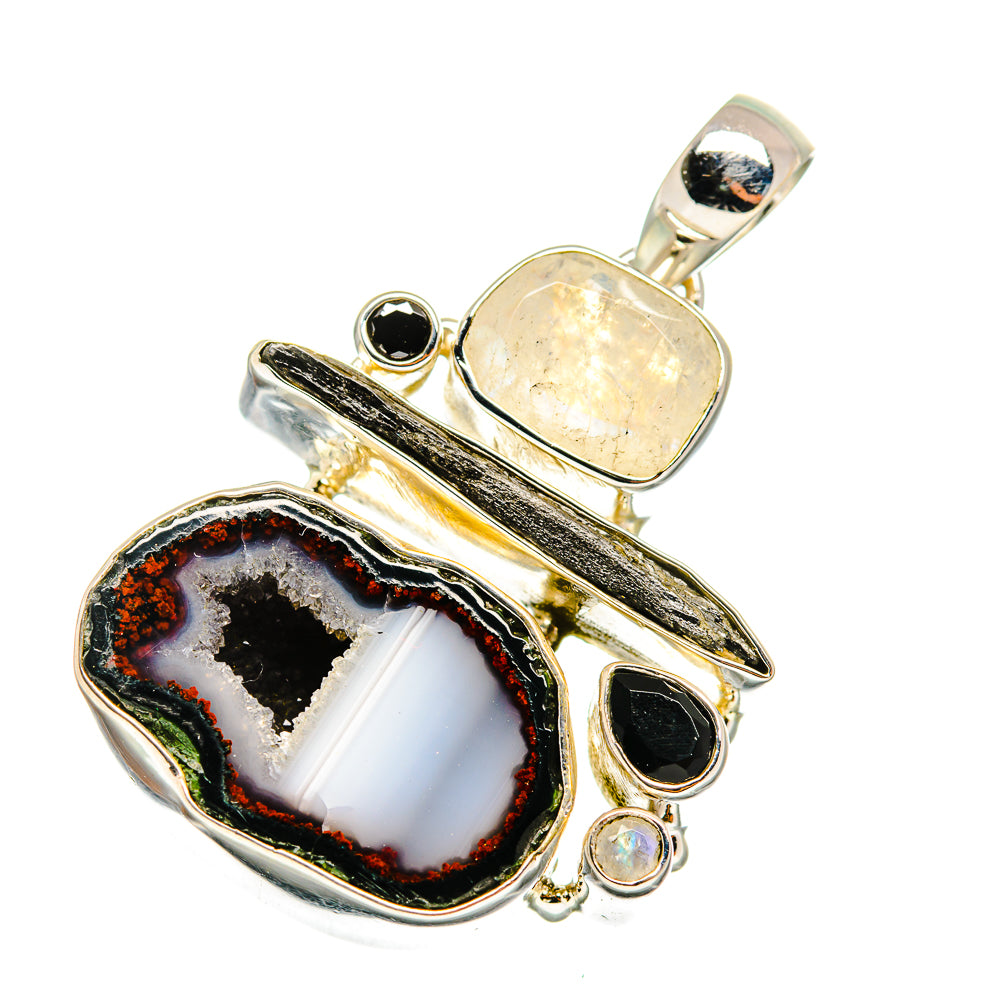 Coconut Geode Slice Pendants handcrafted by Ana Silver Co - PD11127