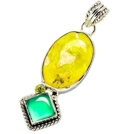 African Green Opal Pendants handcrafted by Ana Silver Co - PD11182