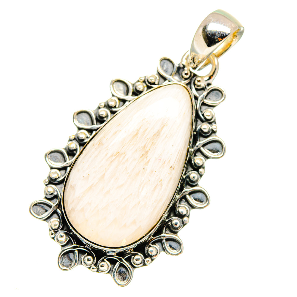 White Scolecite Pendants handcrafted by Ana Silver Co - PD11296