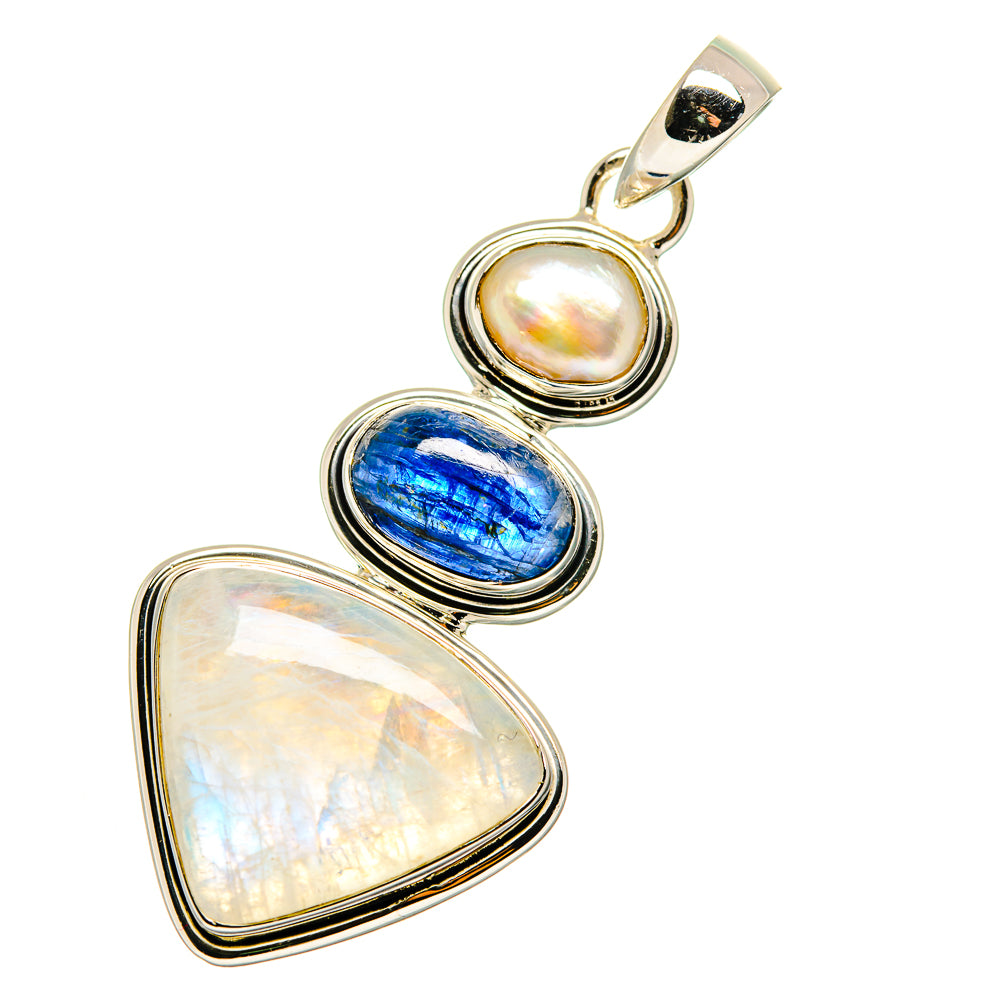 Rainbow Moonstone Pendants handcrafted by Ana Silver Co - PD11311