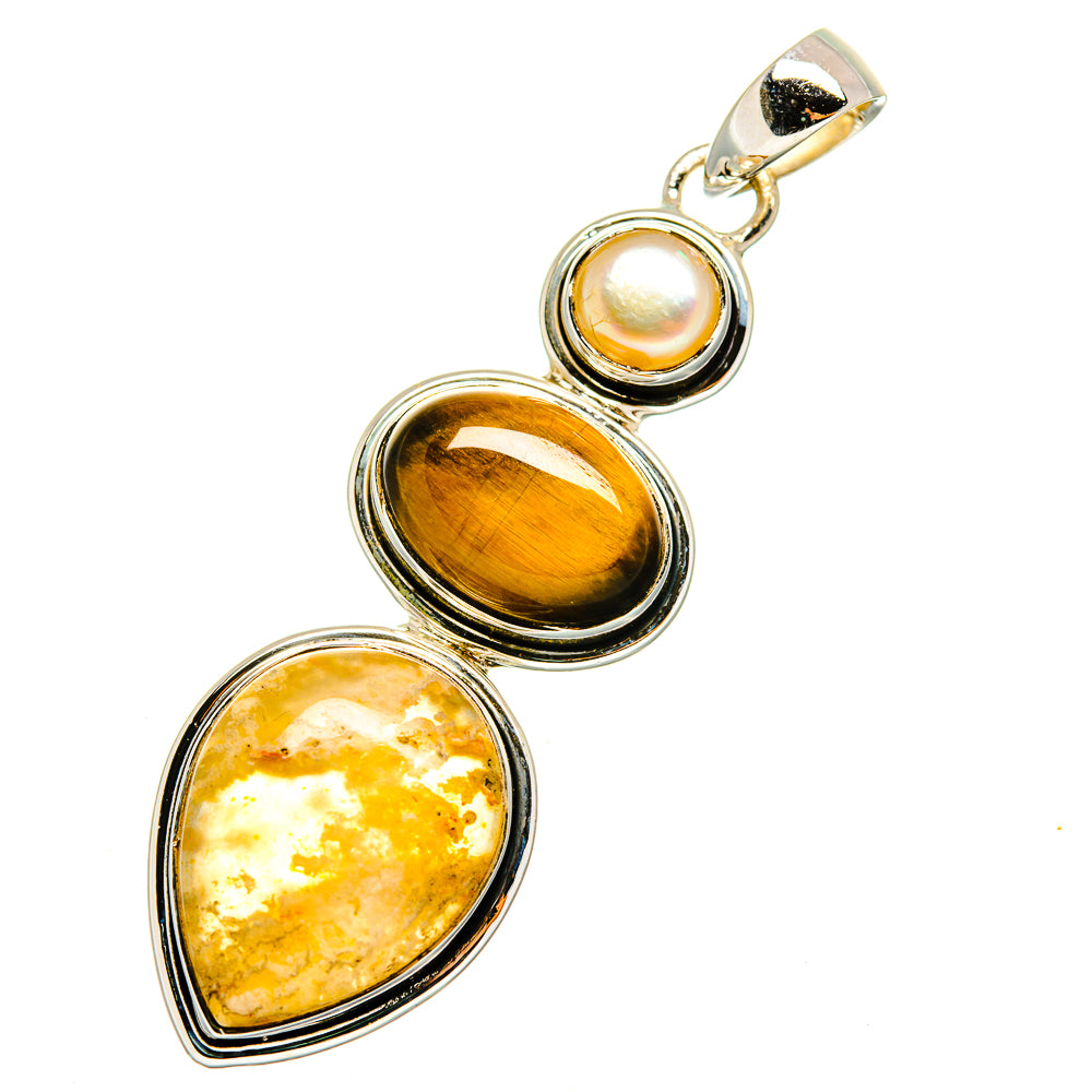 Plume Agate Pendants handcrafted by Ana Silver Co - PD11350