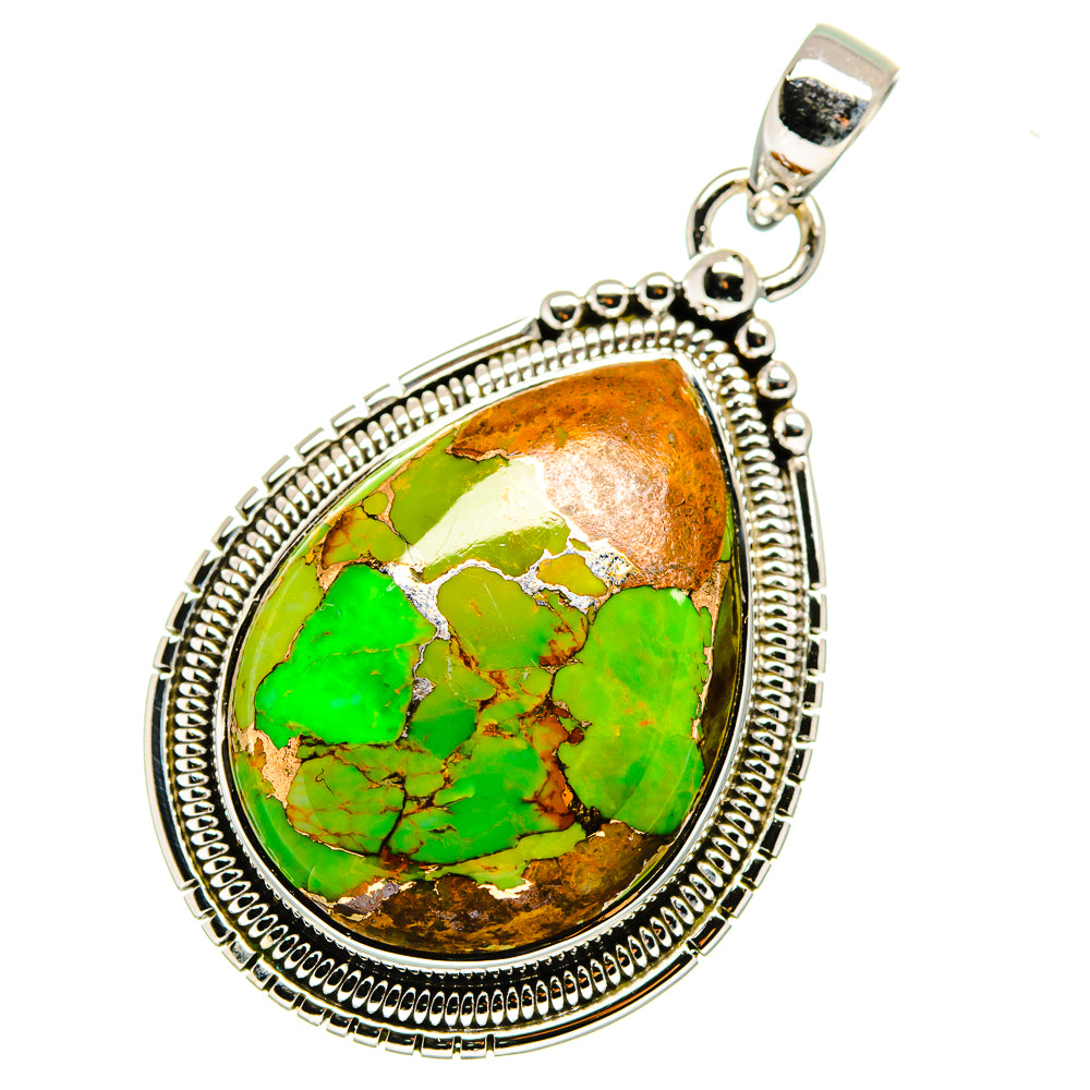 Green Copper Composite Turquoise Pendants handcrafted by Ana Silver Co - PD11391