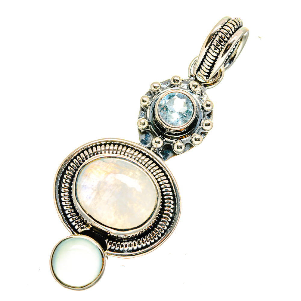 Rainbow Moonstone Pendants handcrafted by Ana Silver Co - PD11397