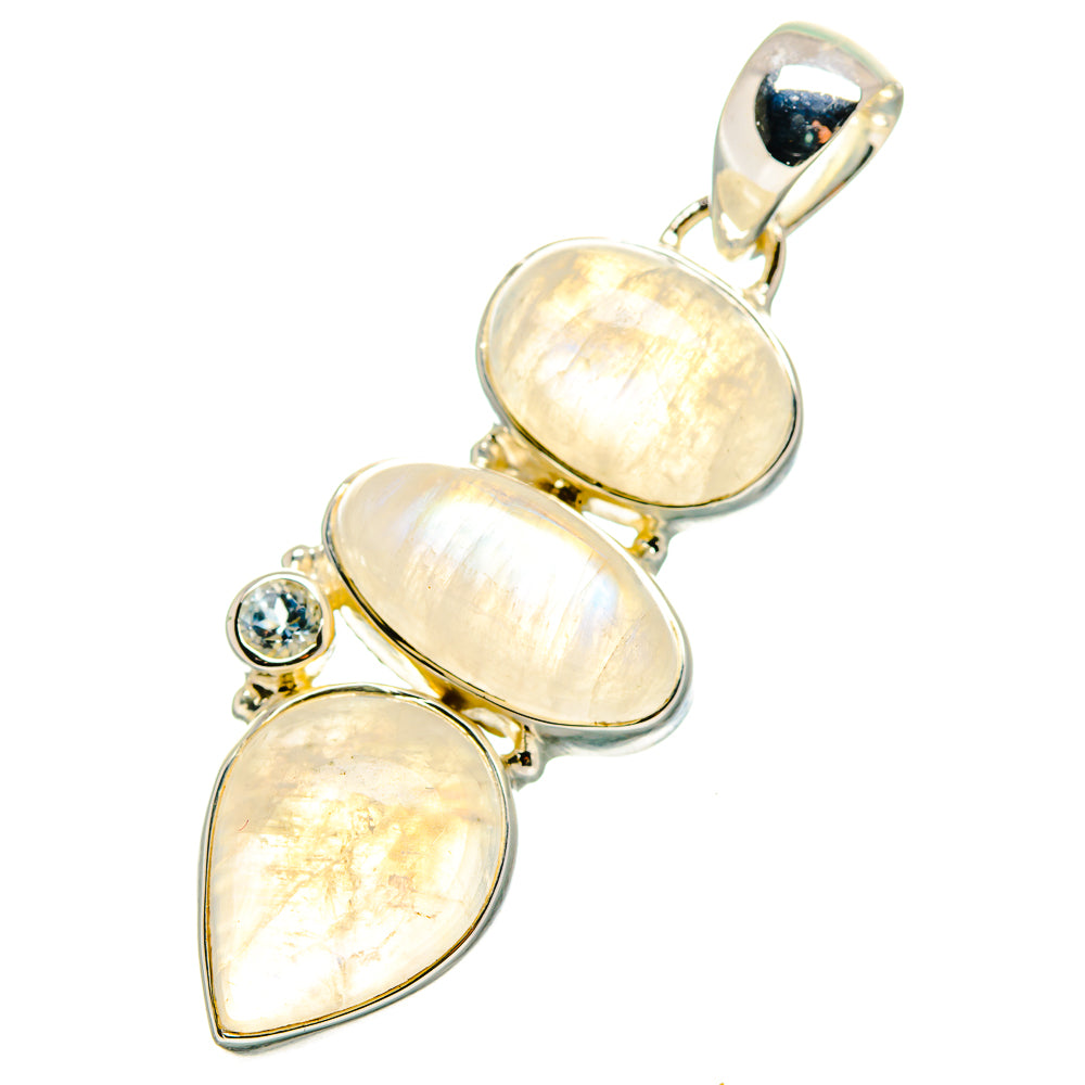 Rainbow Moonstone Pendants handcrafted by Ana Silver Co - PD11519