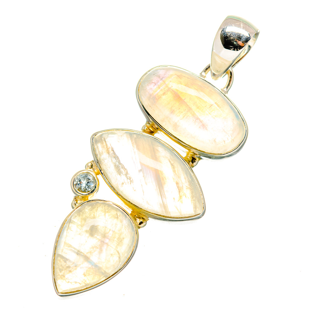 Rainbow Moonstone Pendants handcrafted by Ana Silver Co - PD11632