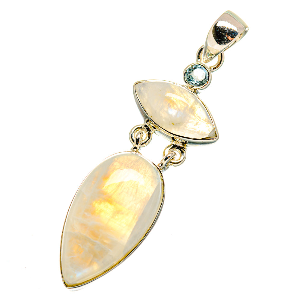 Rainbow Moonstone Pendants handcrafted by Ana Silver Co - PD11761