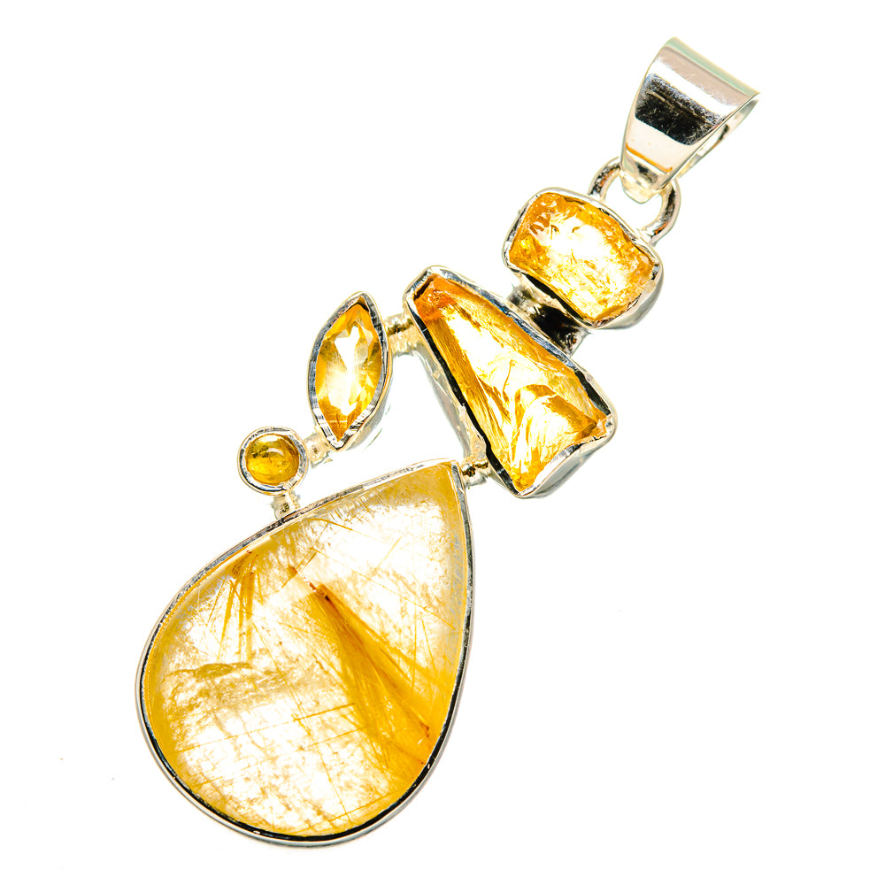 Rutilated Quartz Pendants handcrafted by Ana Silver Co - PD11772