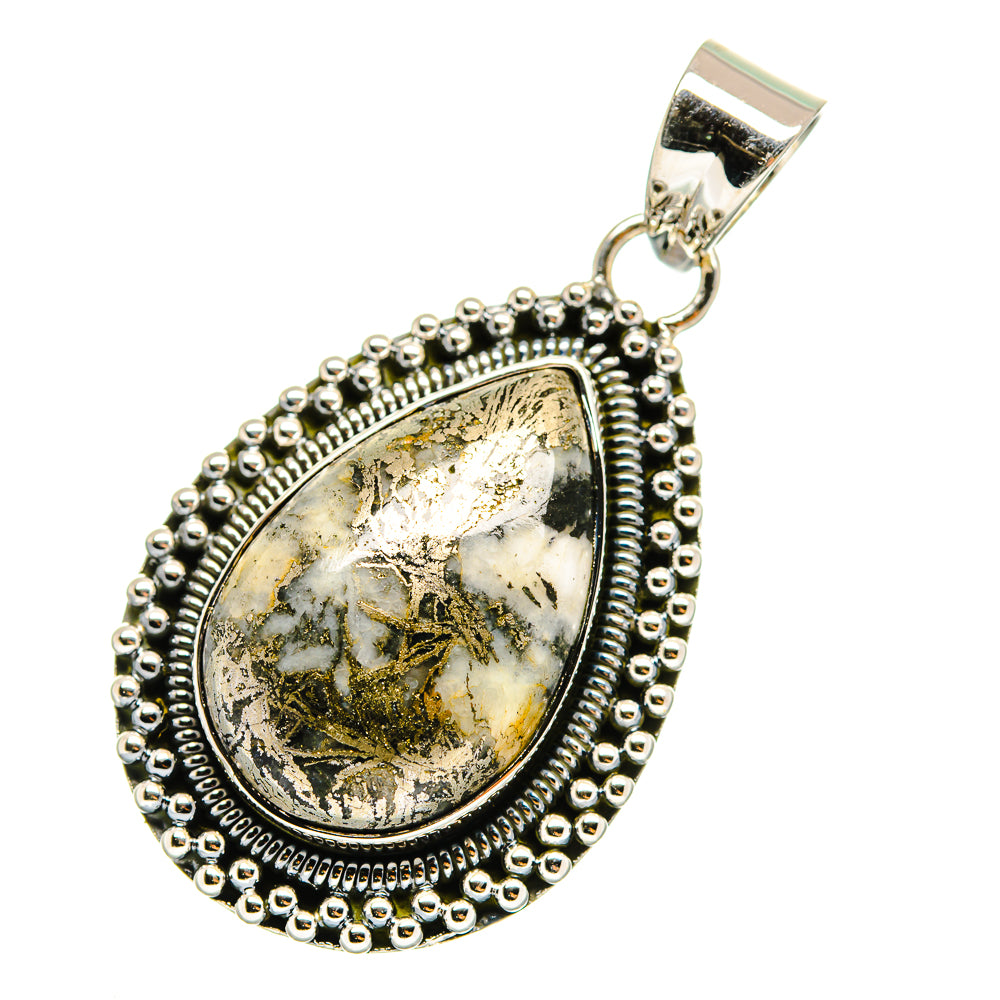 Pyrite Agate Pendants handcrafted by Ana Silver Co - PD12079