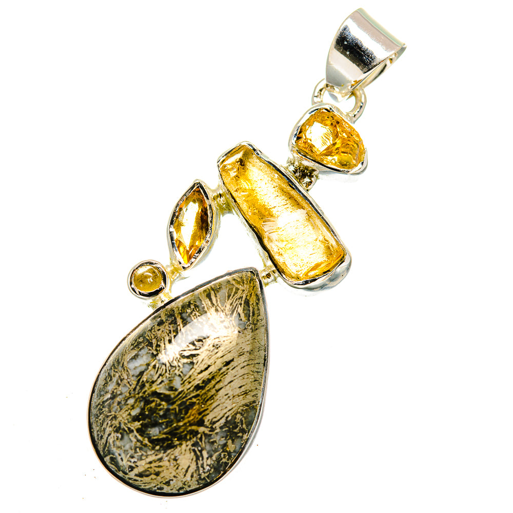 Pyrite Agate Pendants handcrafted by Ana Silver Co - PD12114
