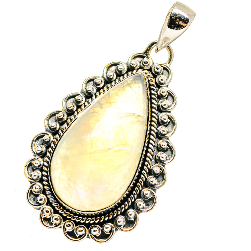 Rainbow Moonstone Pendants handcrafted by Ana Silver Co - PD12139