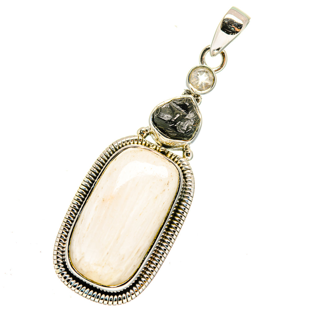 White Scolecite Pendants handcrafted by Ana Silver Co - PD12234