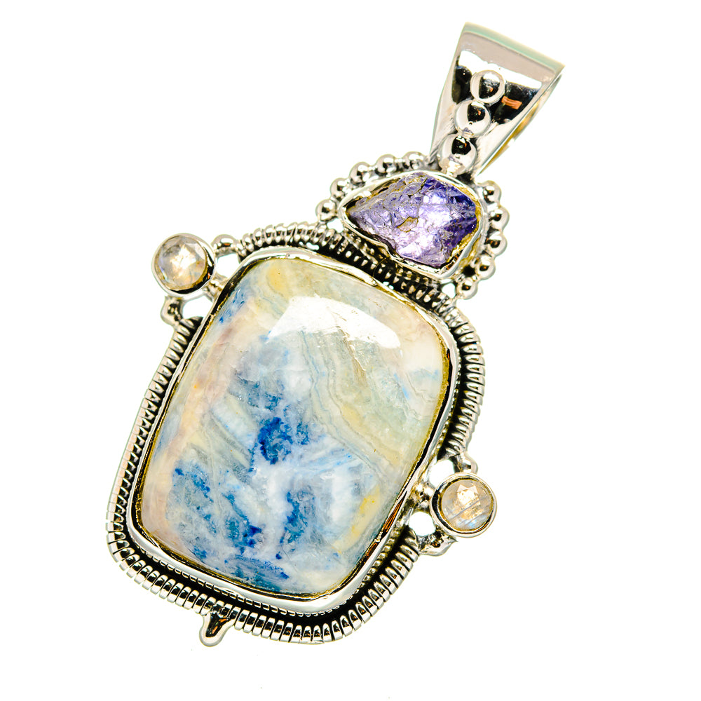 Blue Scheelite Pendants handcrafted by Ana Silver Co - PD12493