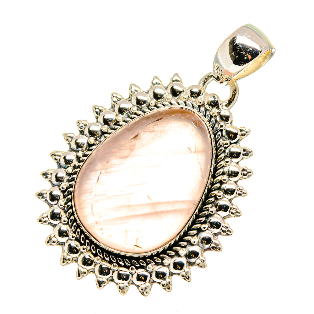 Rose Quartz Pendants handcrafted by Ana Silver Co - PD12509