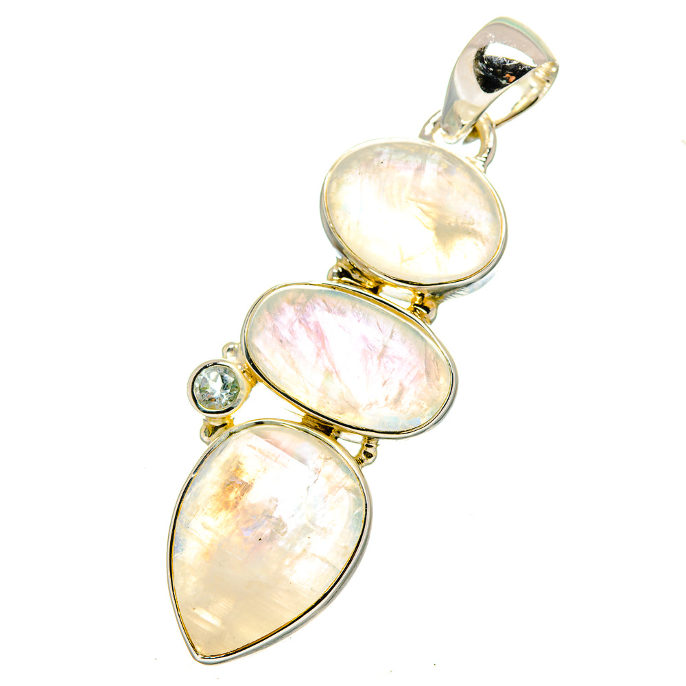 Rainbow Moonstone Pendants handcrafted by Ana Silver Co - PD12546