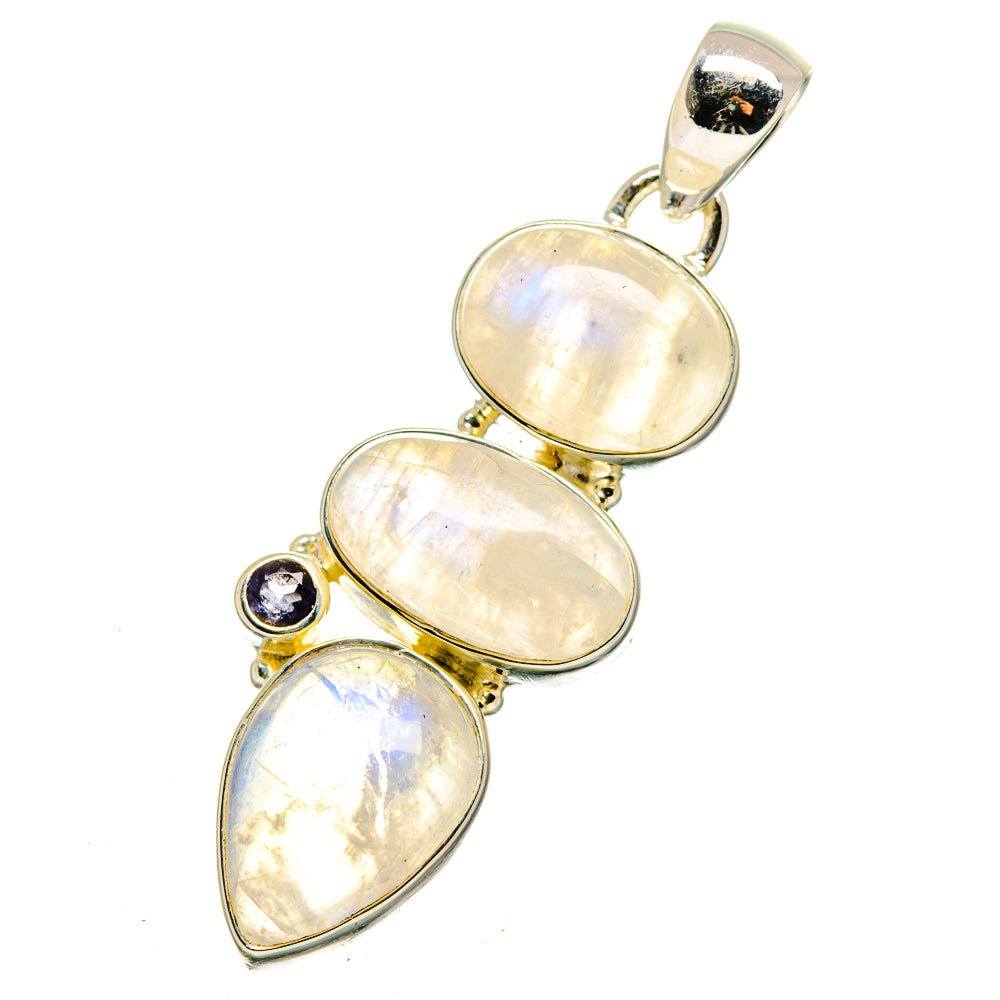 Rainbow Moonstone Pendants handcrafted by Ana Silver Co - PD12575