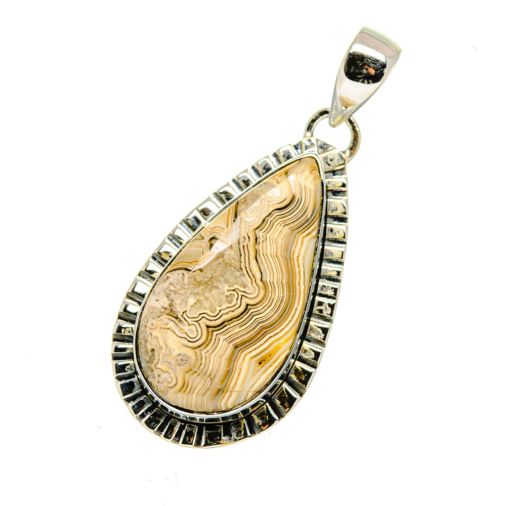 Laguna Lace Agate Pendants handcrafted by Ana Silver Co - PD12615 - Photo 2