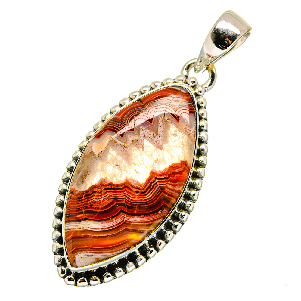 Crazy Lace Agate Pendants handcrafted by Ana Silver Co - PD12663