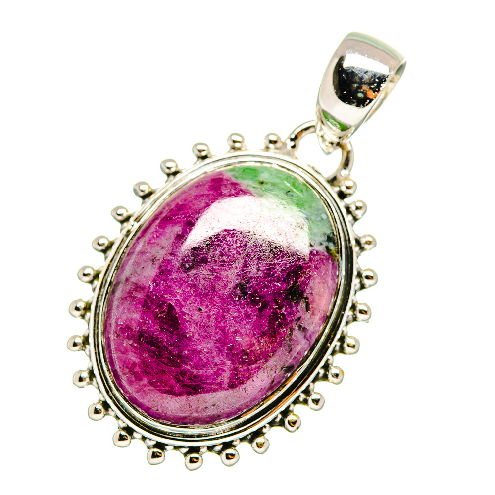 Ruby Zoisite Pendants handcrafted by Ana Silver Co - PD12674
