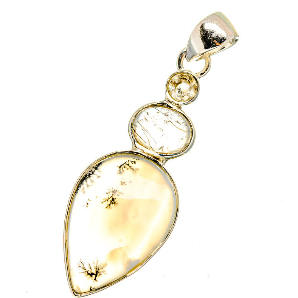 Dendritic Opal Pendants handcrafted by Ana Silver Co - PD12975