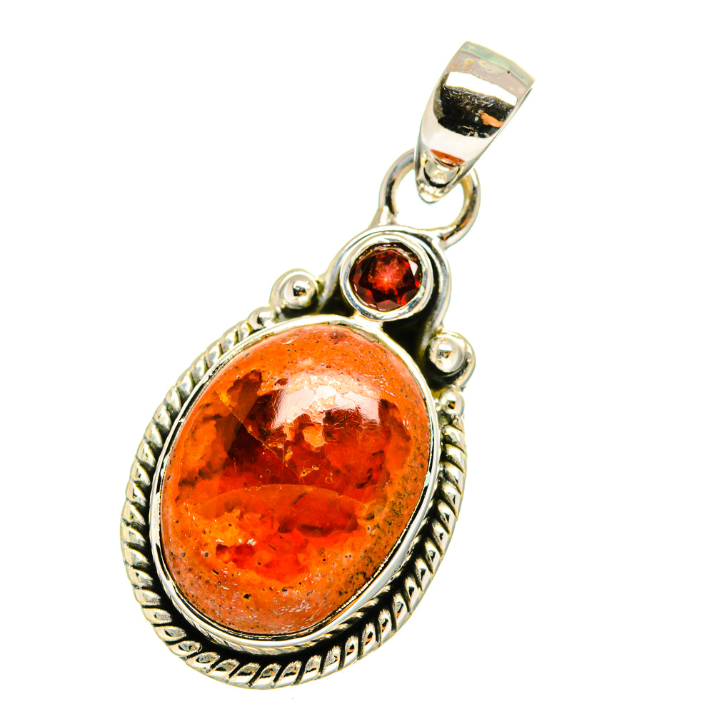 Mexican Fire Opal Pendants handcrafted by Ana Silver Co - PD13003