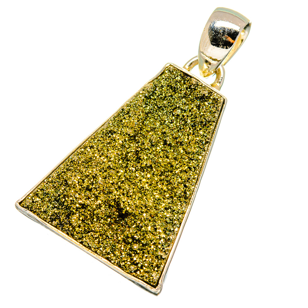 Spectro Pyrite Druzy Pendants handcrafted by Ana Silver Co - PD13013