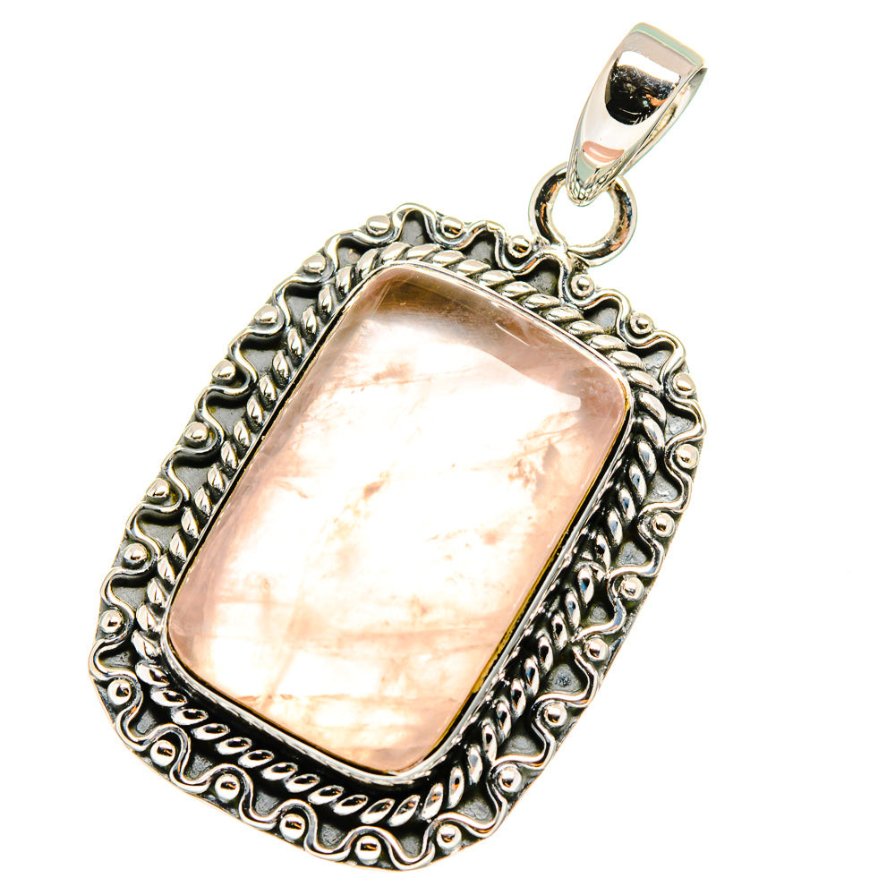 Rose Quartz Pendants handcrafted by Ana Silver Co - PD13022