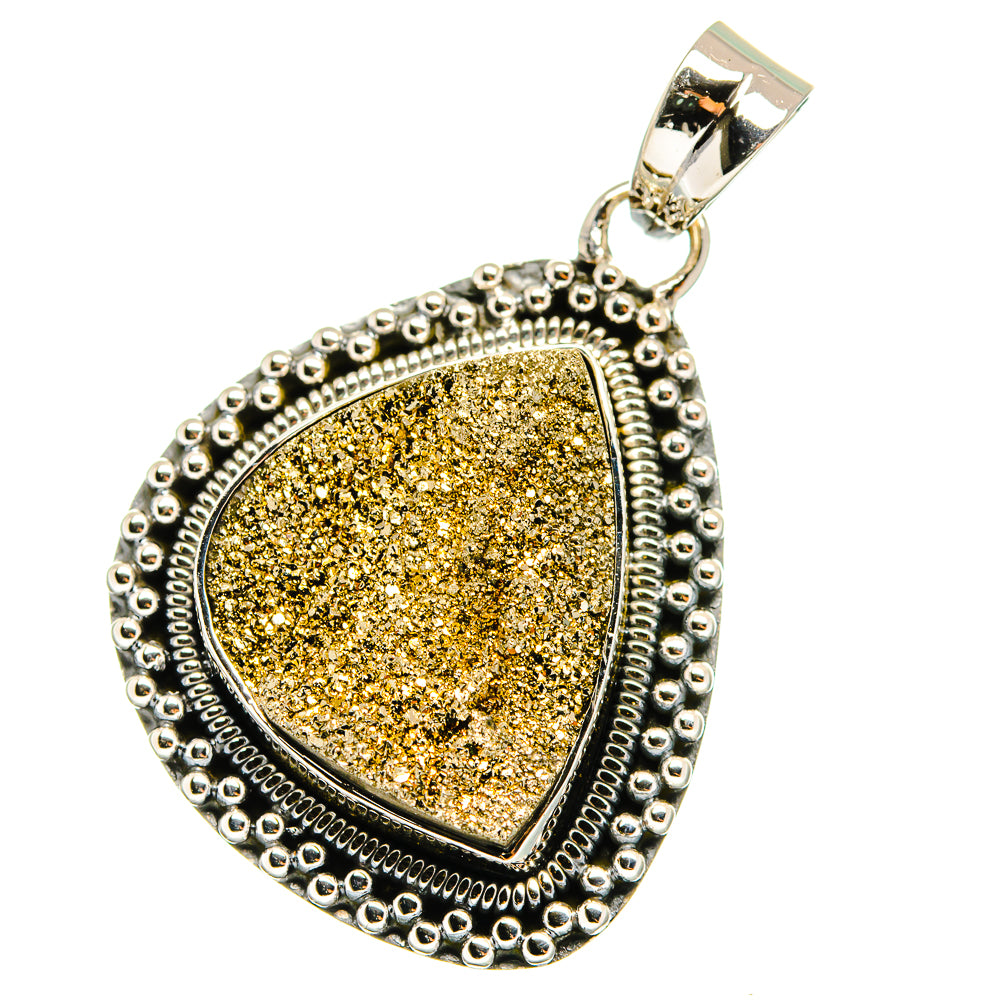 Spectro Pyrite Druzy Pendants handcrafted by Ana Silver Co - PD13044