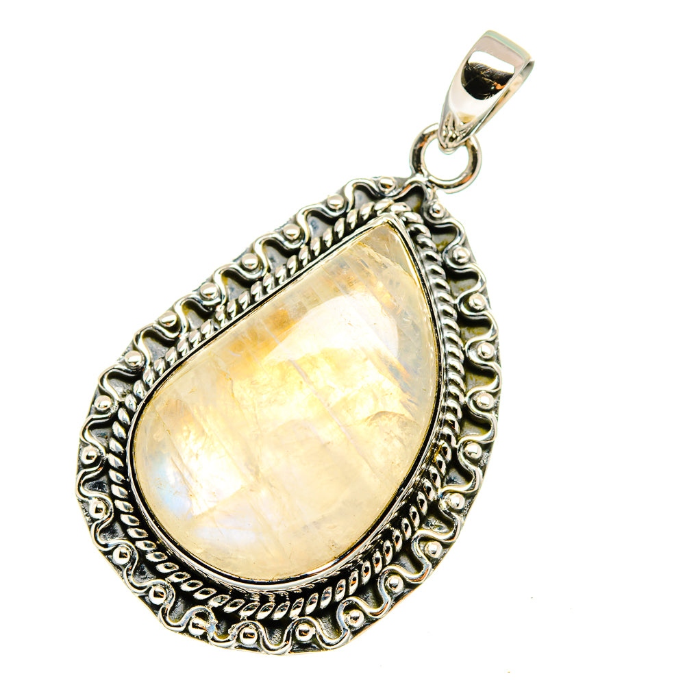 Rainbow Moonstone Pendants handcrafted by Ana Silver Co - PD13109