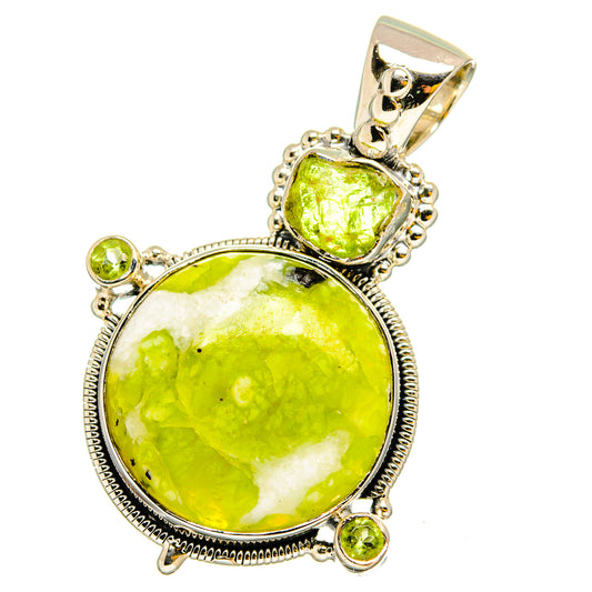 African Green Opal Pendants handcrafted by Ana Silver Co - PD13129