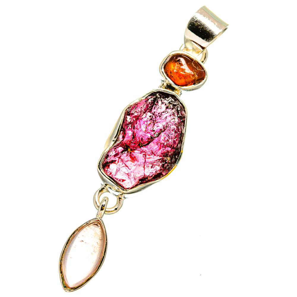 Pink Tourmaline Pendants handcrafted by Ana Silver Co - PD13135