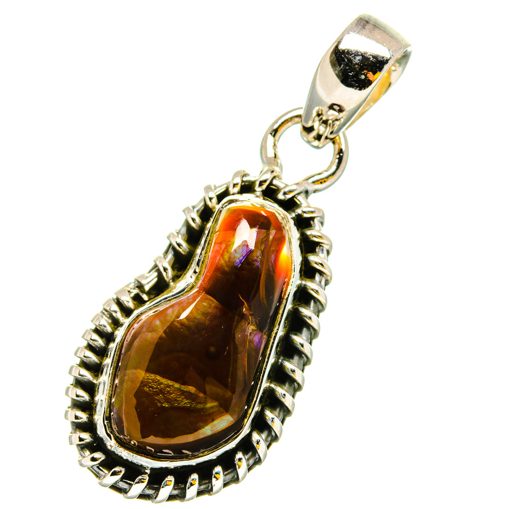Mexican Fire Agate Pendants handcrafted by Ana Silver Co - PD13494