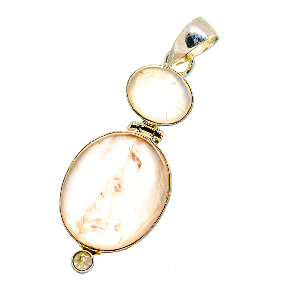 Rose Quartz Pendants handcrafted by Ana Silver Co - PD13519