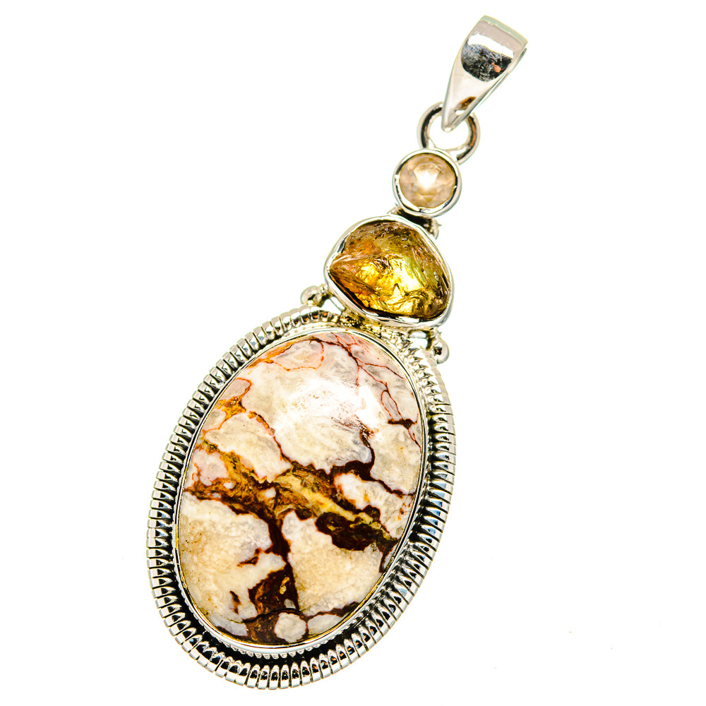 Wild Horse Jasper, Citrine, Rose Quartz Pendants handcrafted by Ana Silver Co - PD13559