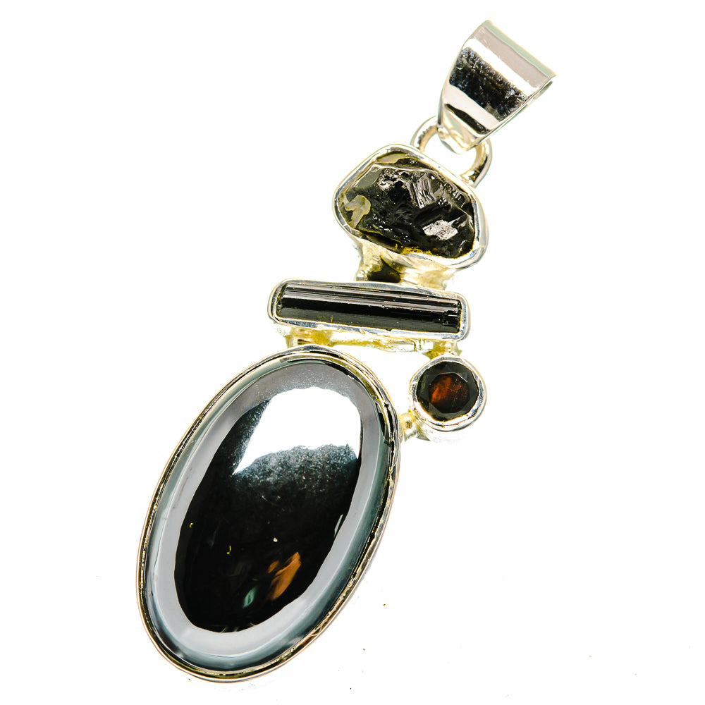 Hematite, Black Onyx Pendants handcrafted by Ana Silver Co - PD13560