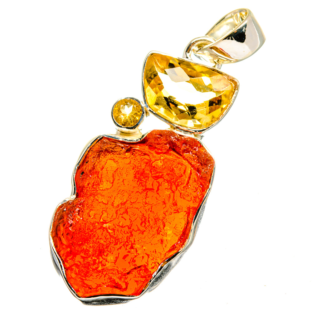 Carnelian, Citrine Pendants handcrafted by Ana Silver Co - PD13561