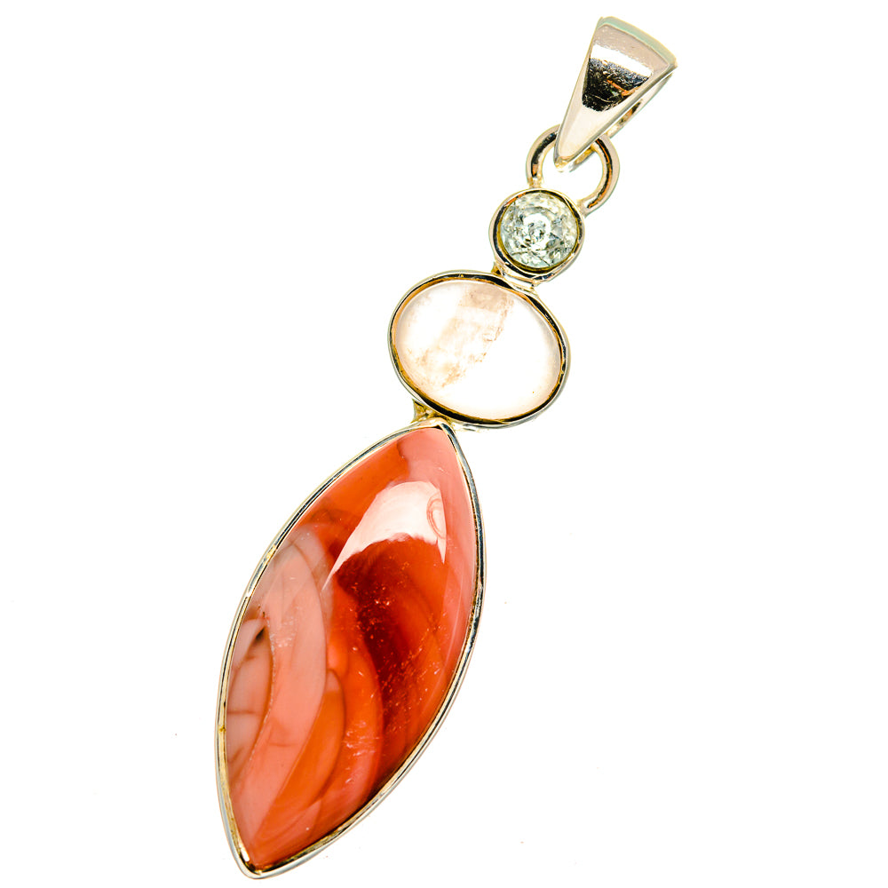 Mookaite, Rose Quartz, Blue Topaz Pendants handcrafted by Ana Silver Co - PD13649