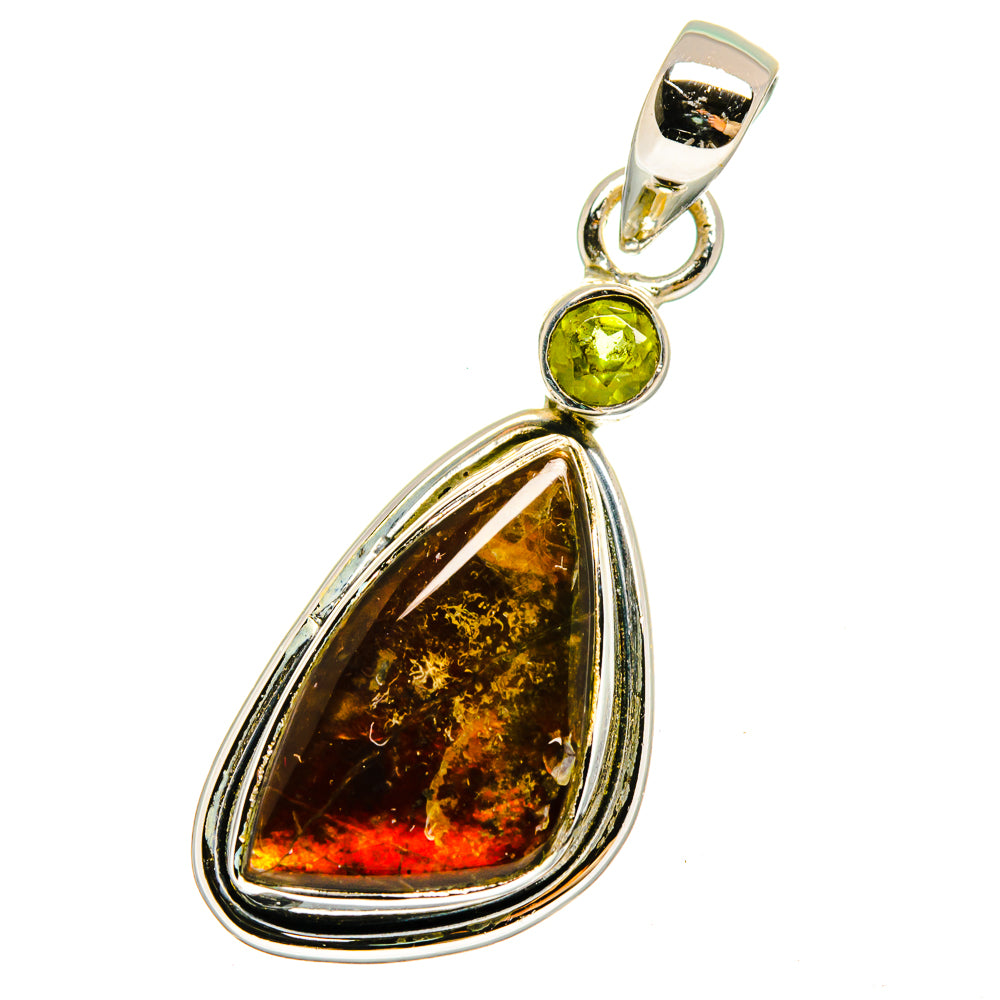 Ammolite, Peridot Pendants handcrafted by Ana Silver Co - PD13705