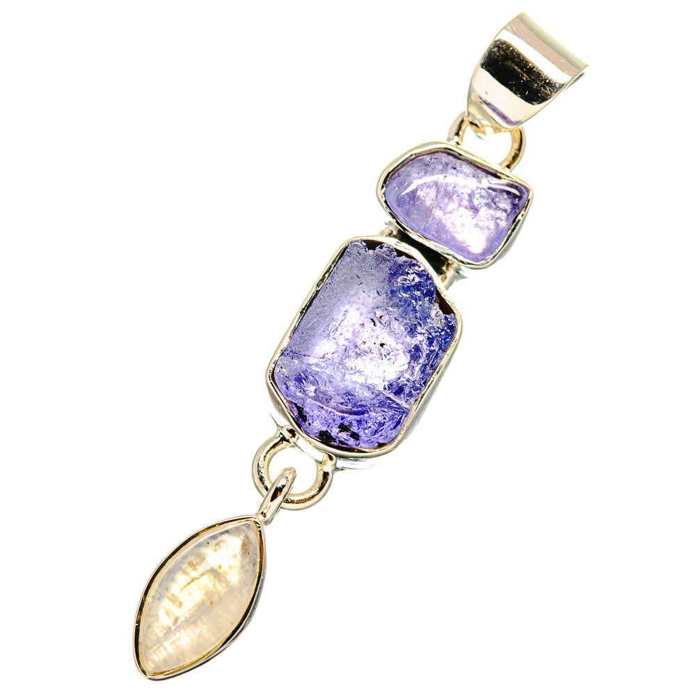 Tanzanite, Rainbow Moonstone Pendants handcrafted by Ana Silver Co - PD13726