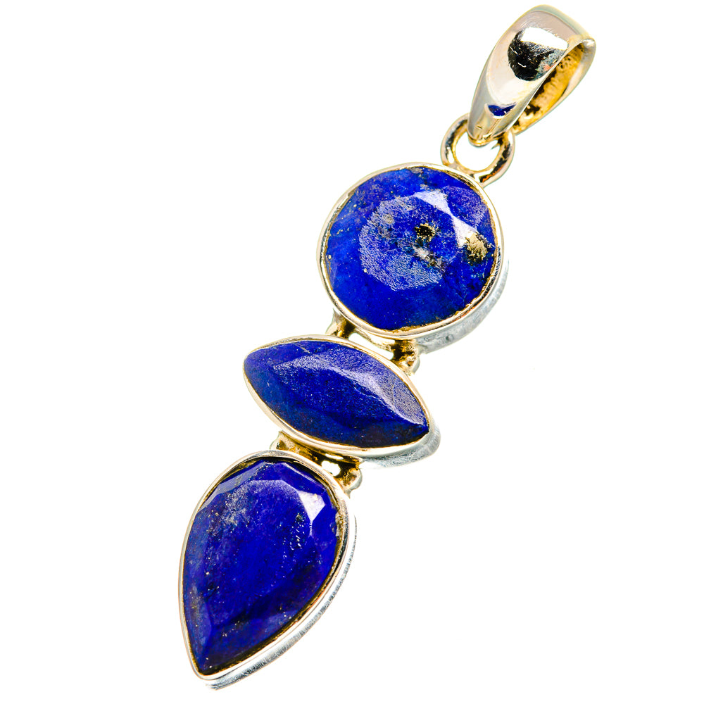 Lapis Lazuli, Aquamarine, Blue Topaz Pendants handcrafted by Ana Silver Co - PD13729