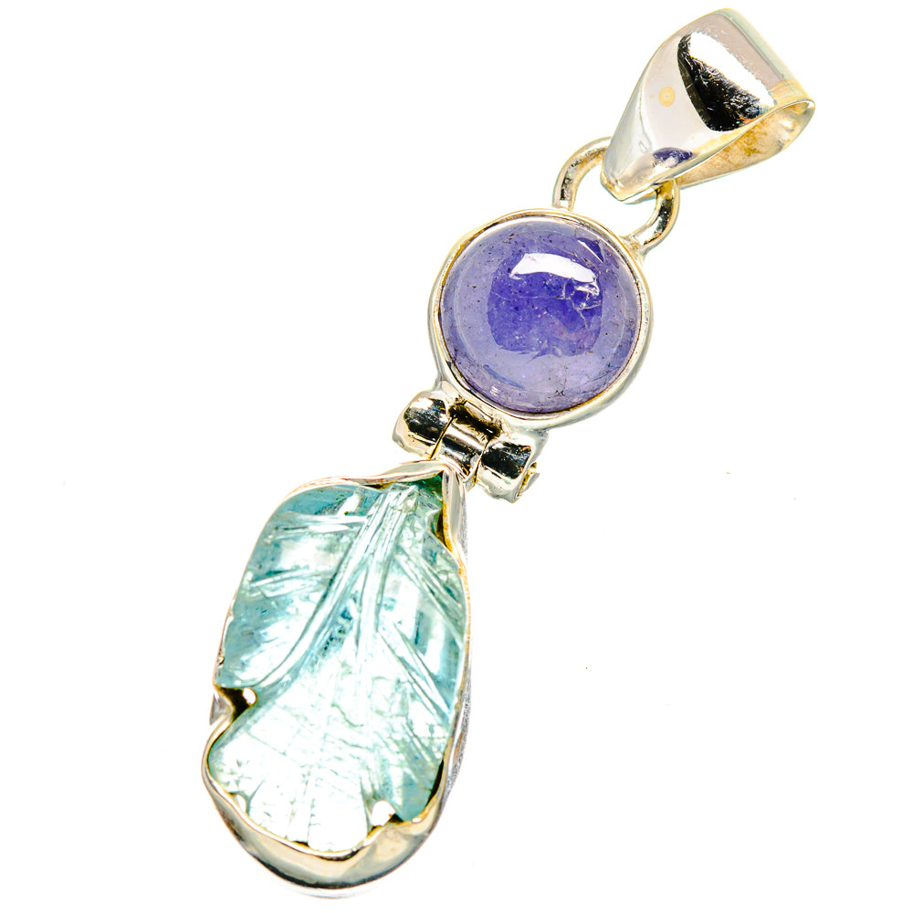 Aquamarine, Tanzanite Pendants handcrafted by Ana Silver Co - PD13741