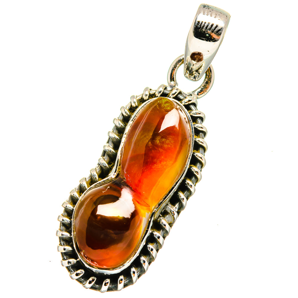 Mexican Fire Opal Pendants handcrafted by Ana Silver Co - PD13791