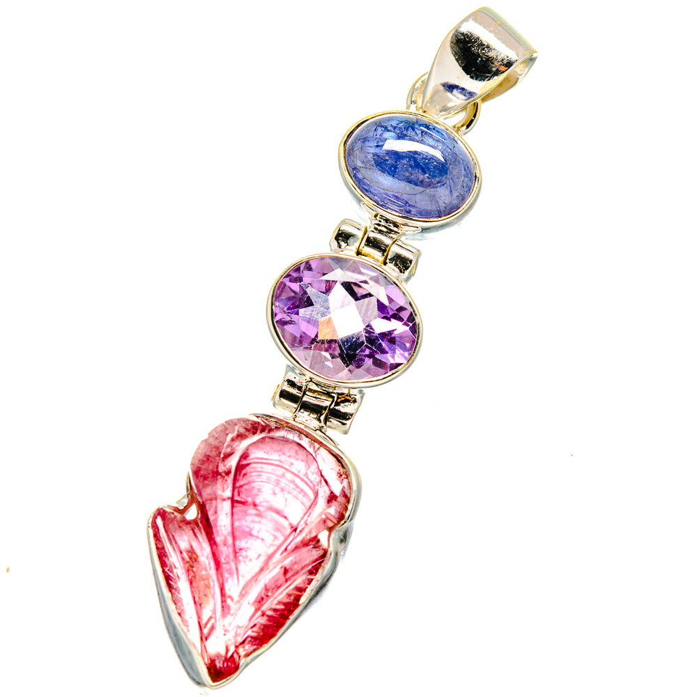 Pink Tourmaline Pendants handcrafted by Ana Silver Co - PD13930