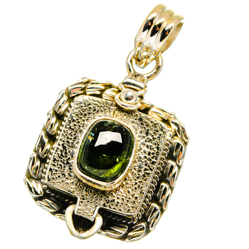 Green Tourmaline Pendants handcrafted by Ana Silver Co - PD13979