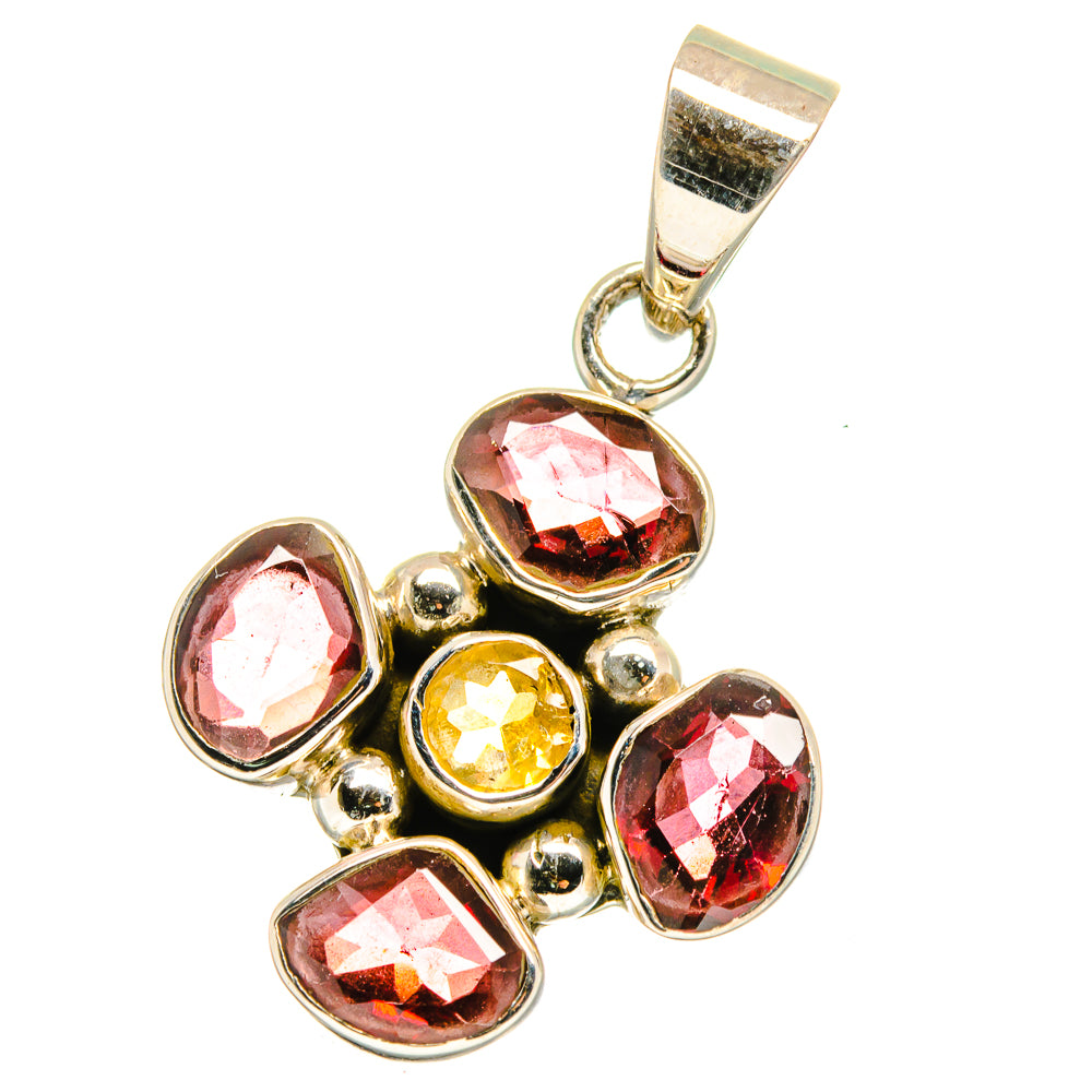 Garnet, Citrine Pendants handcrafted by Ana Silver Co - PD14110