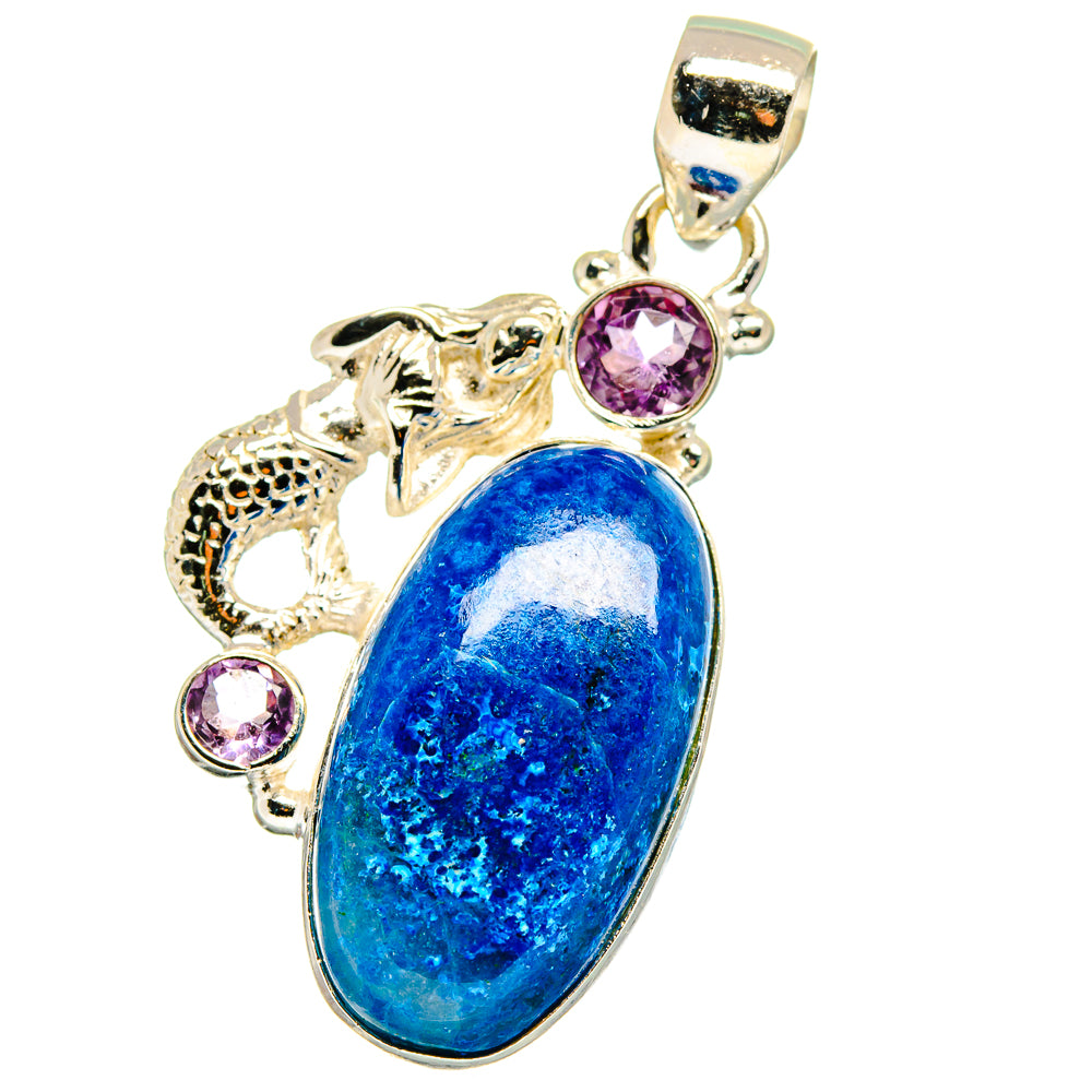 Shattuckite, Amethyst Pendants handcrafted by Ana Silver Co - PD14140