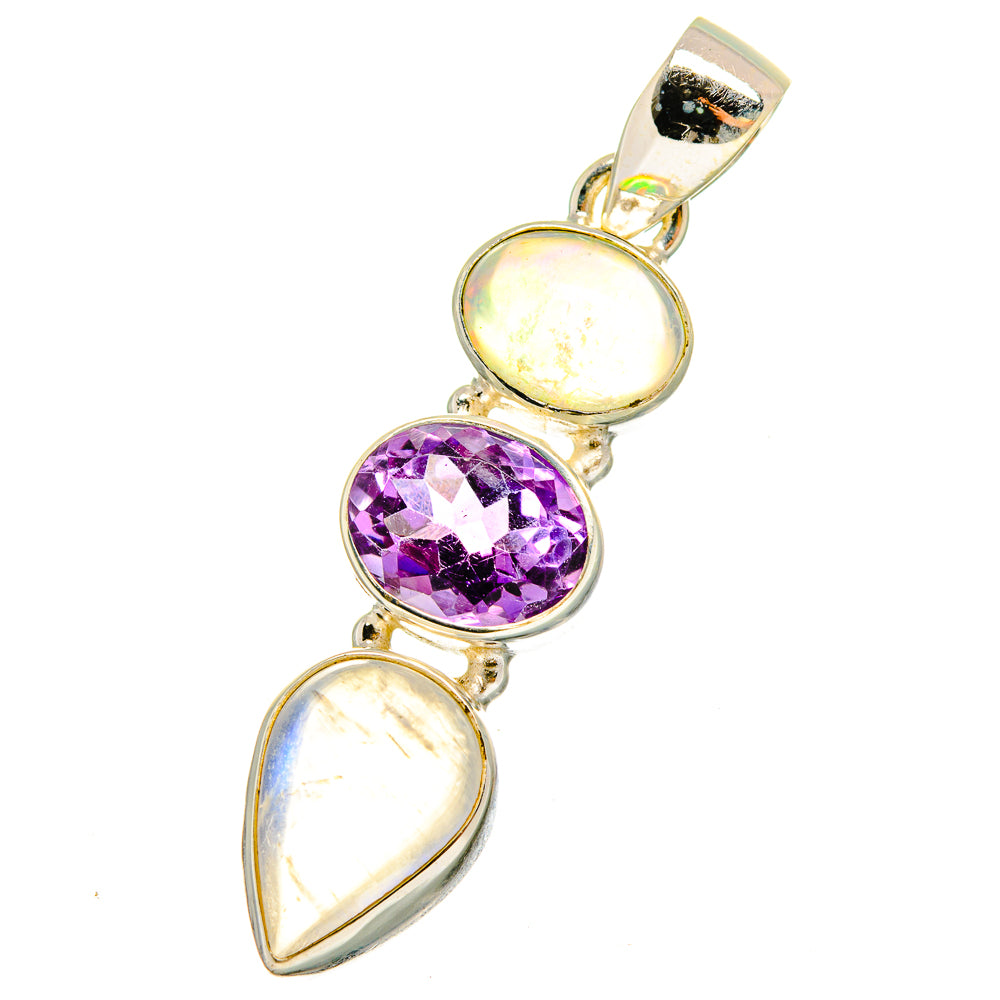 Rainbow Moonstone Pendants handcrafted by Ana Silver Co - PD14383